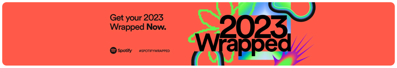 Spotify's YouTube banner that reads "Get your 2023 Wrapped Now."