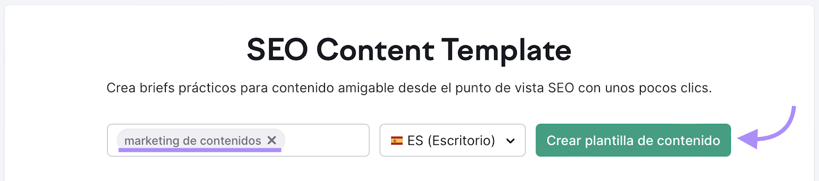 SEO Content Template de Semrush