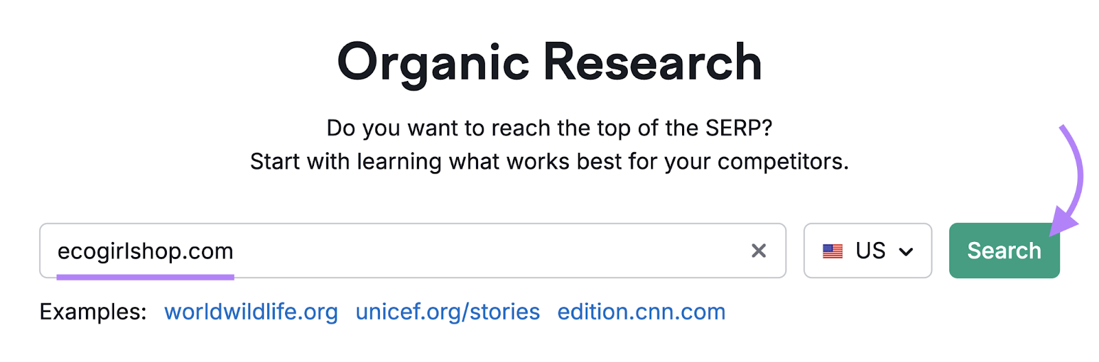 organic research tool start