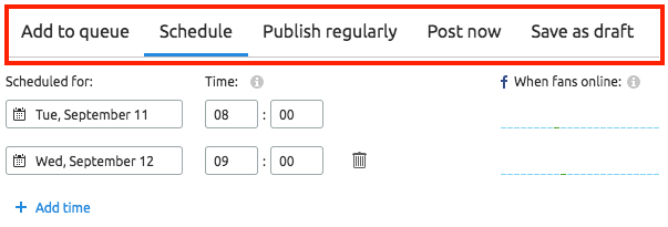 Planificación de contenidos de redes sociales - Opciones