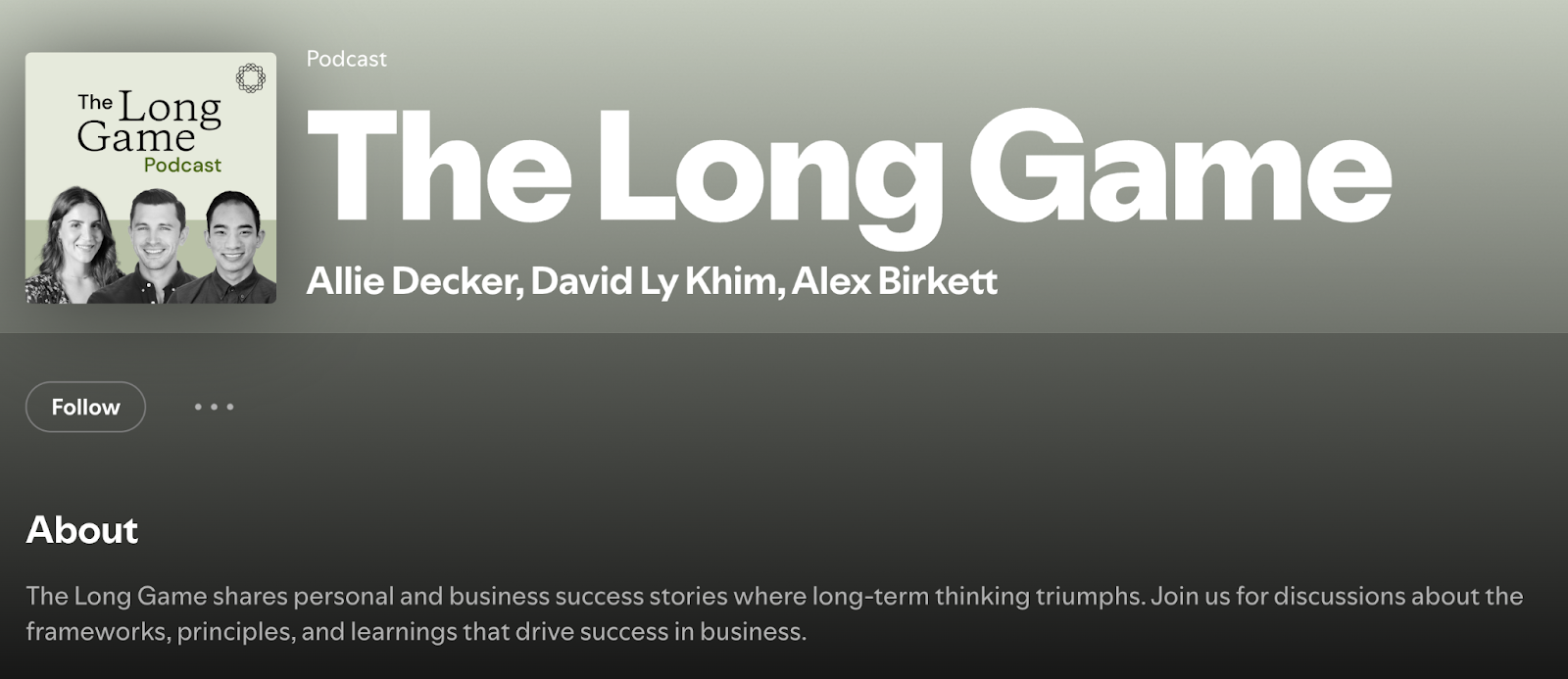 The Long Game podcast arsenic it appears connected Spotify.