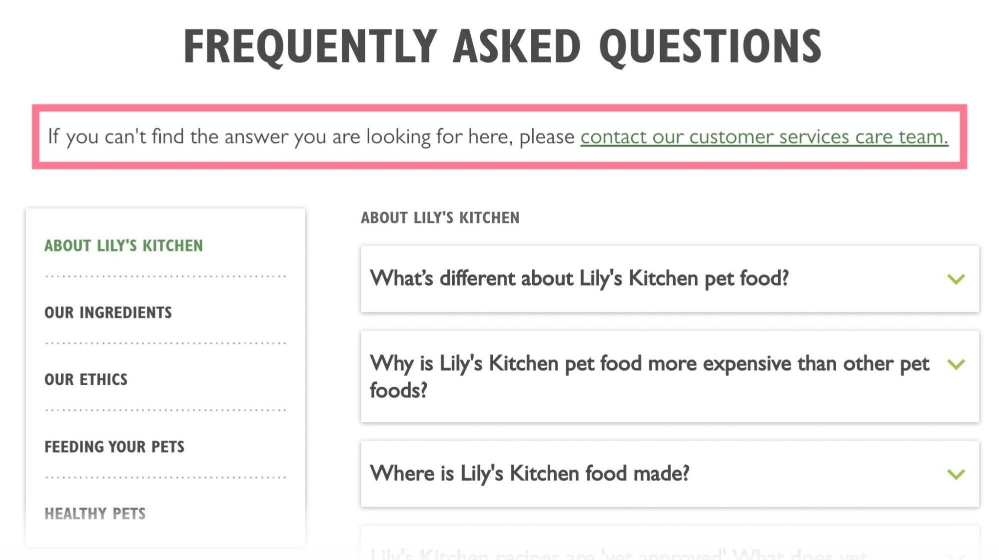 ฝ่ายบริการลูกค้าของ Lily's Kitchen