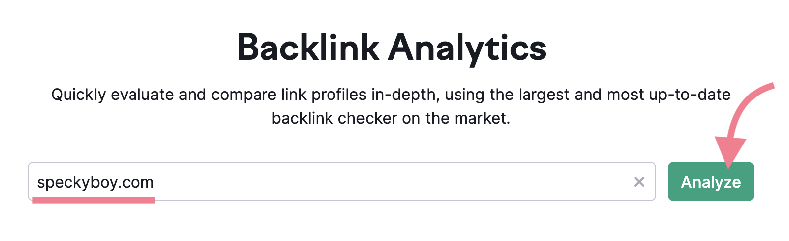 Backlink Analytics tool