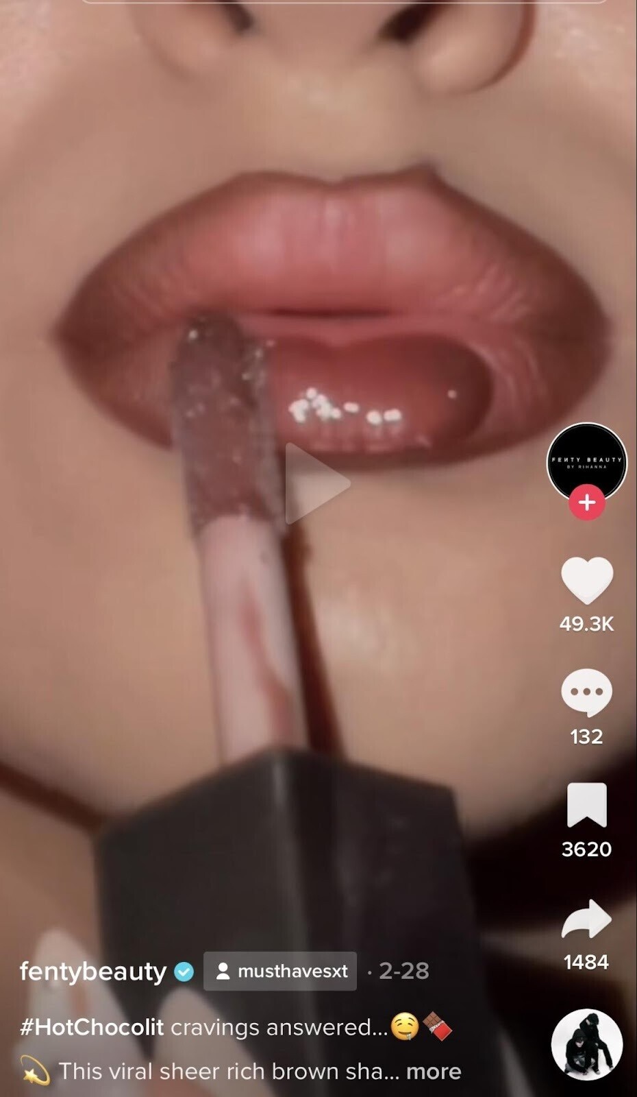 TikTok makeup tutorial video by Fenty Beauty
