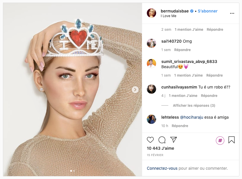 Bermuda sur Instagram - les influenceurs virtuels