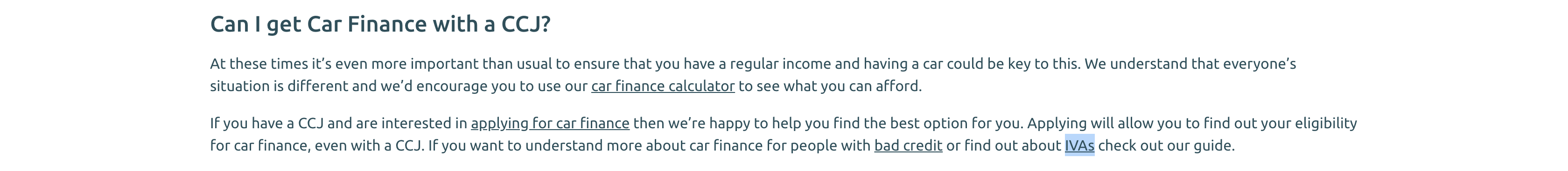 can you get finance with an iva