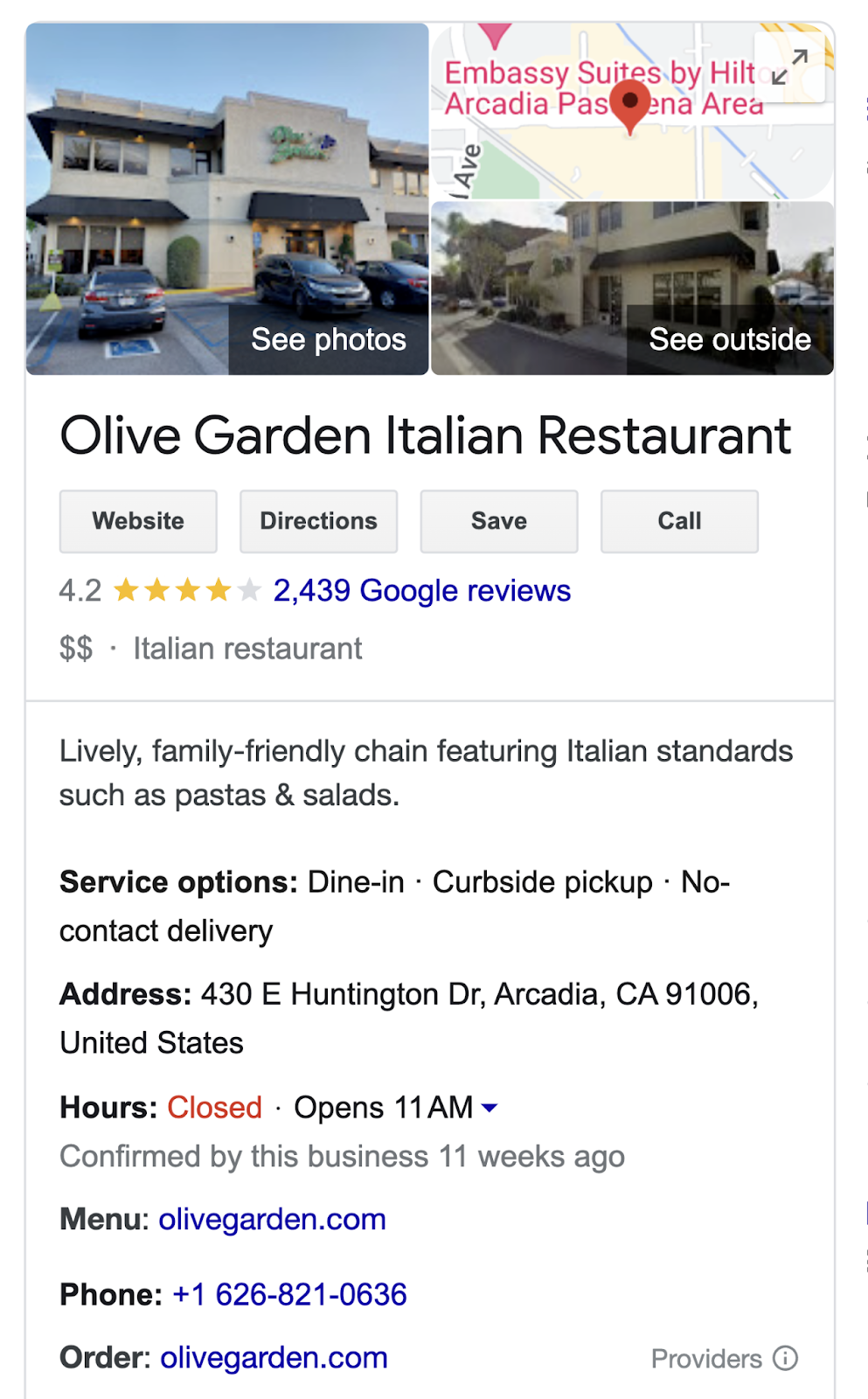 Olive Garden Italian Restaurant Local Business Listing Directory