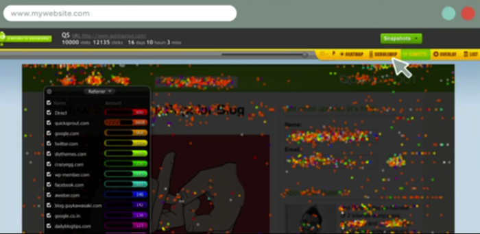 Le zone con più click le visualizzi con il tool Confetti di Crazy Egg