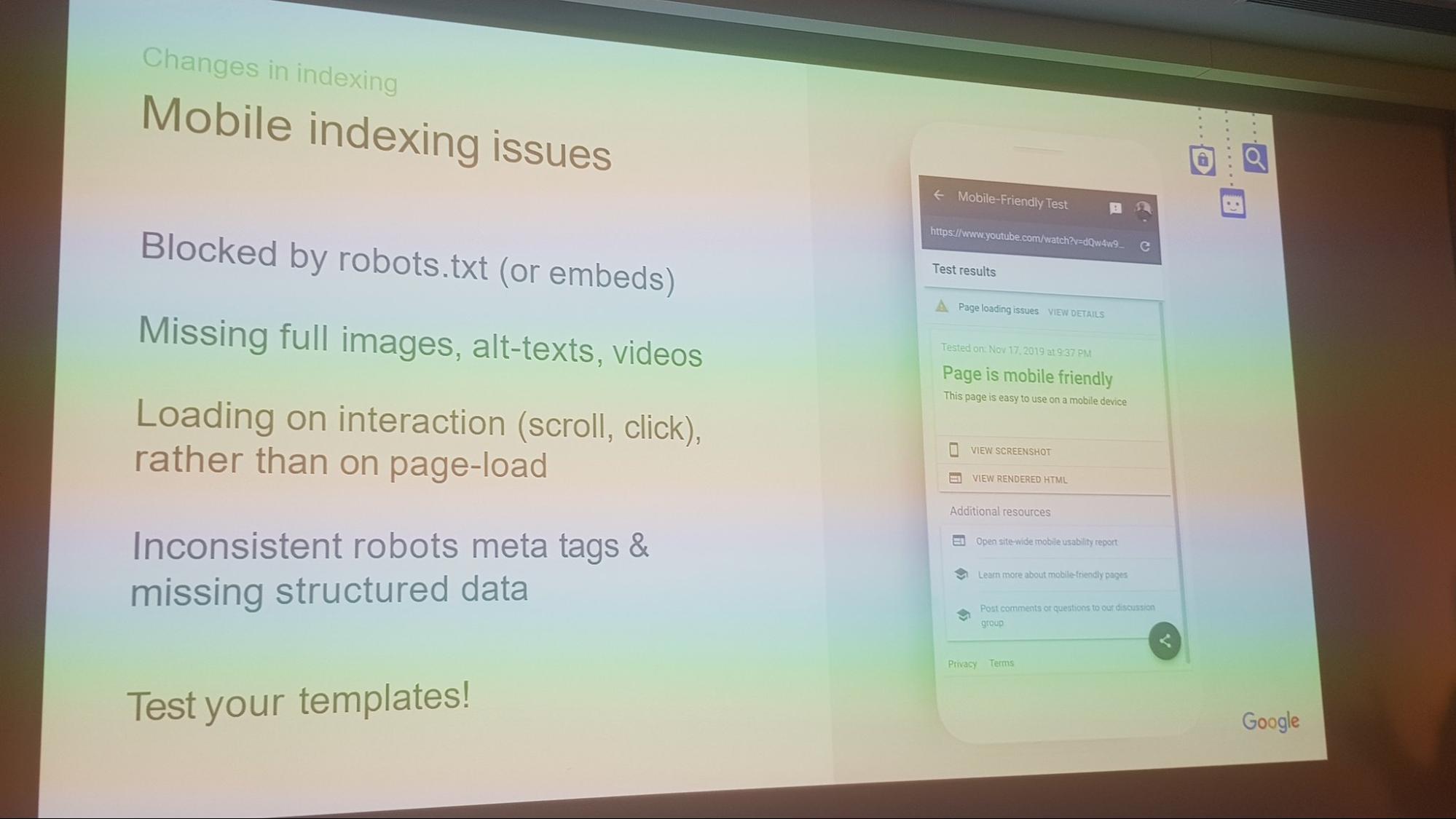 John Mueller SMX Mobile Indexing Issues