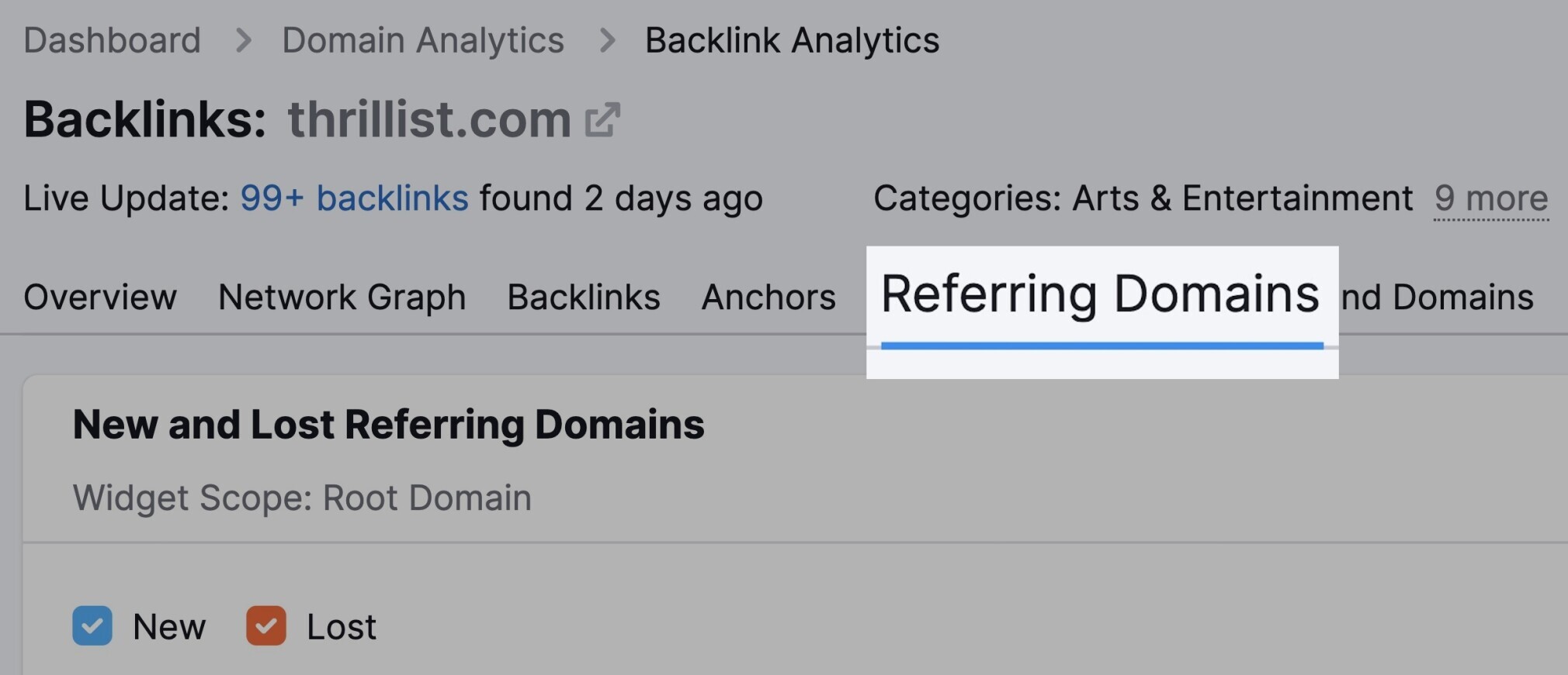 referring domains in backlink analytics