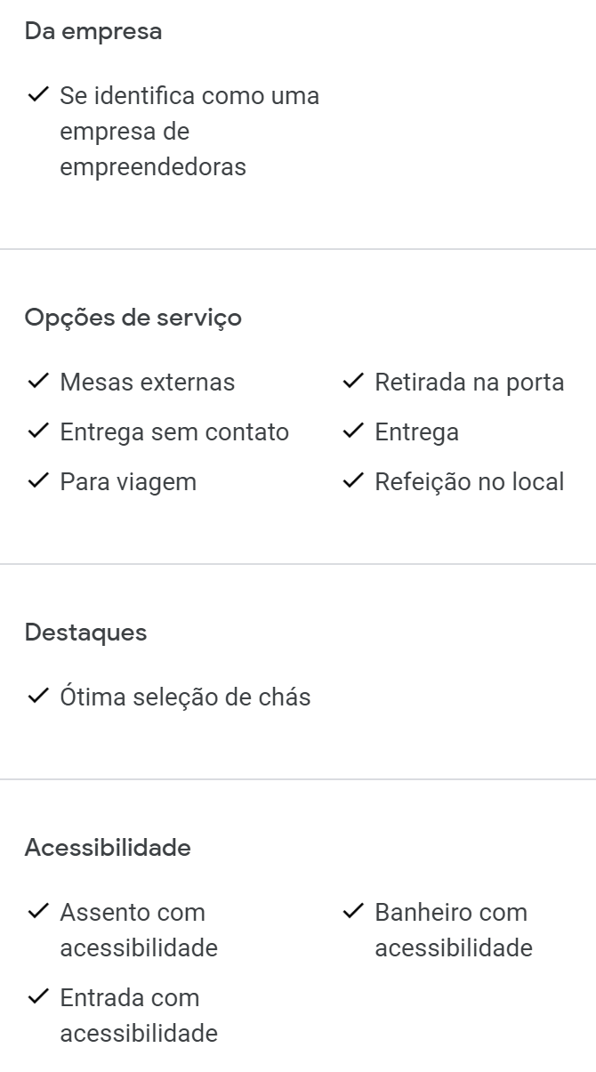 Guia Definitivo do Google Meu Negócio 62 atributos e opções de serviço
