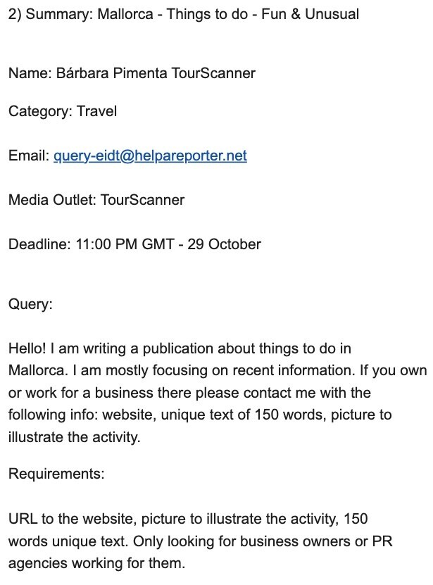 exemplo de e-mail para haro