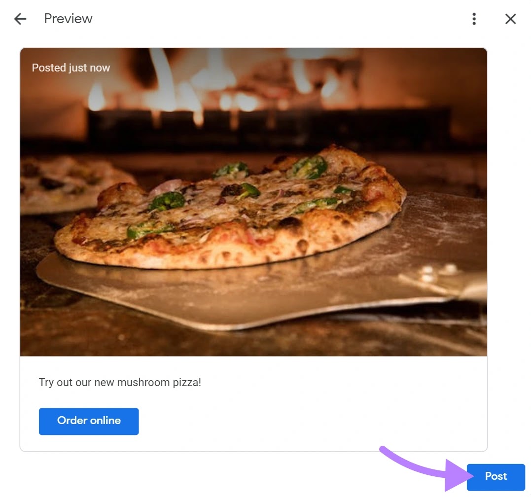 "Post" button