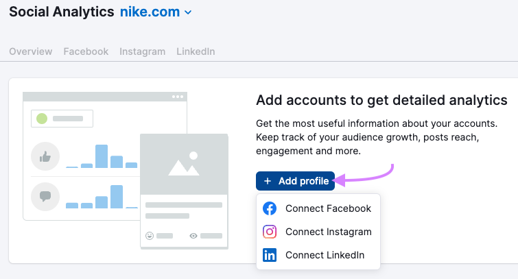 Add profile to Social Analytics