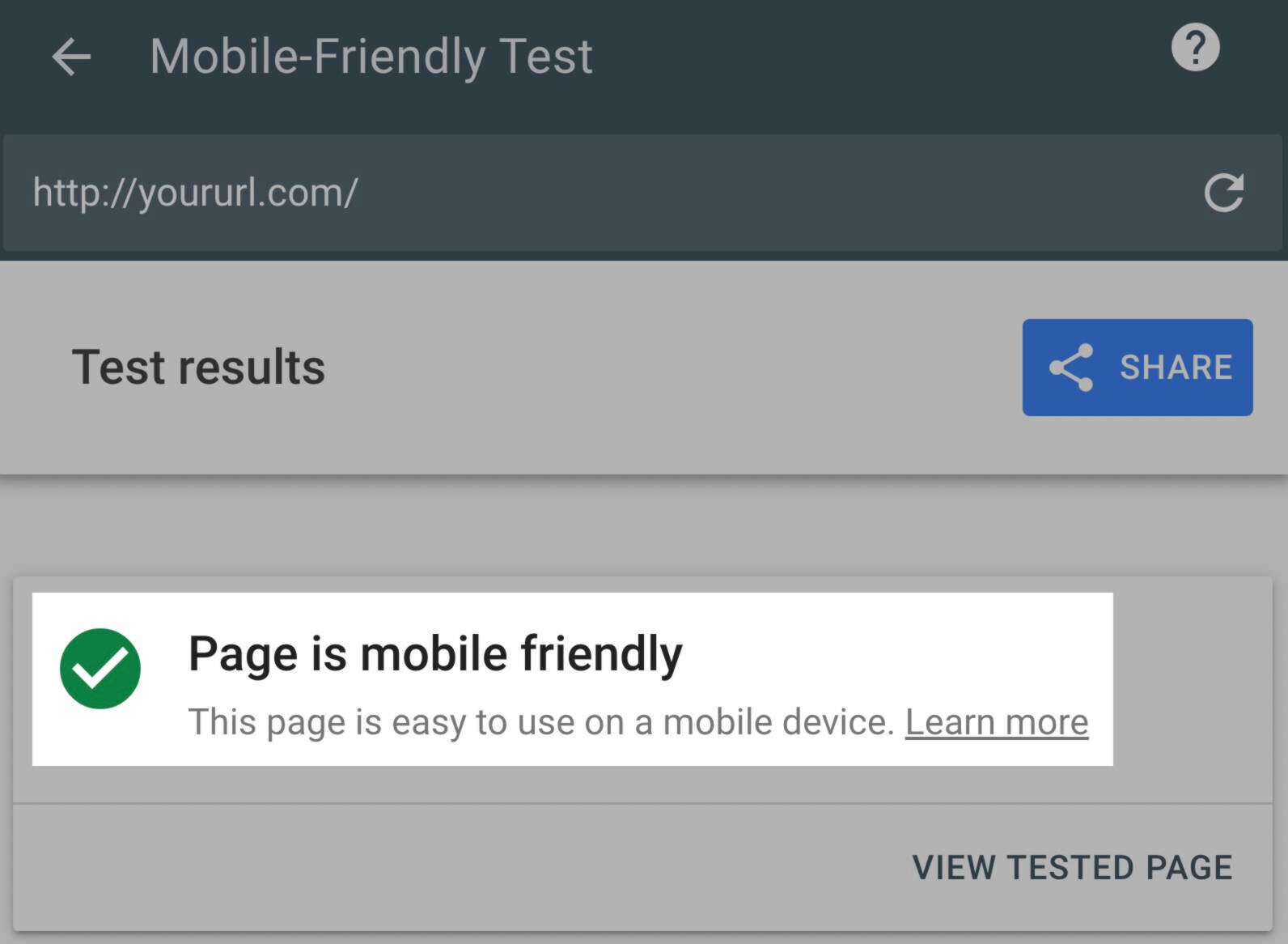 mobile test results