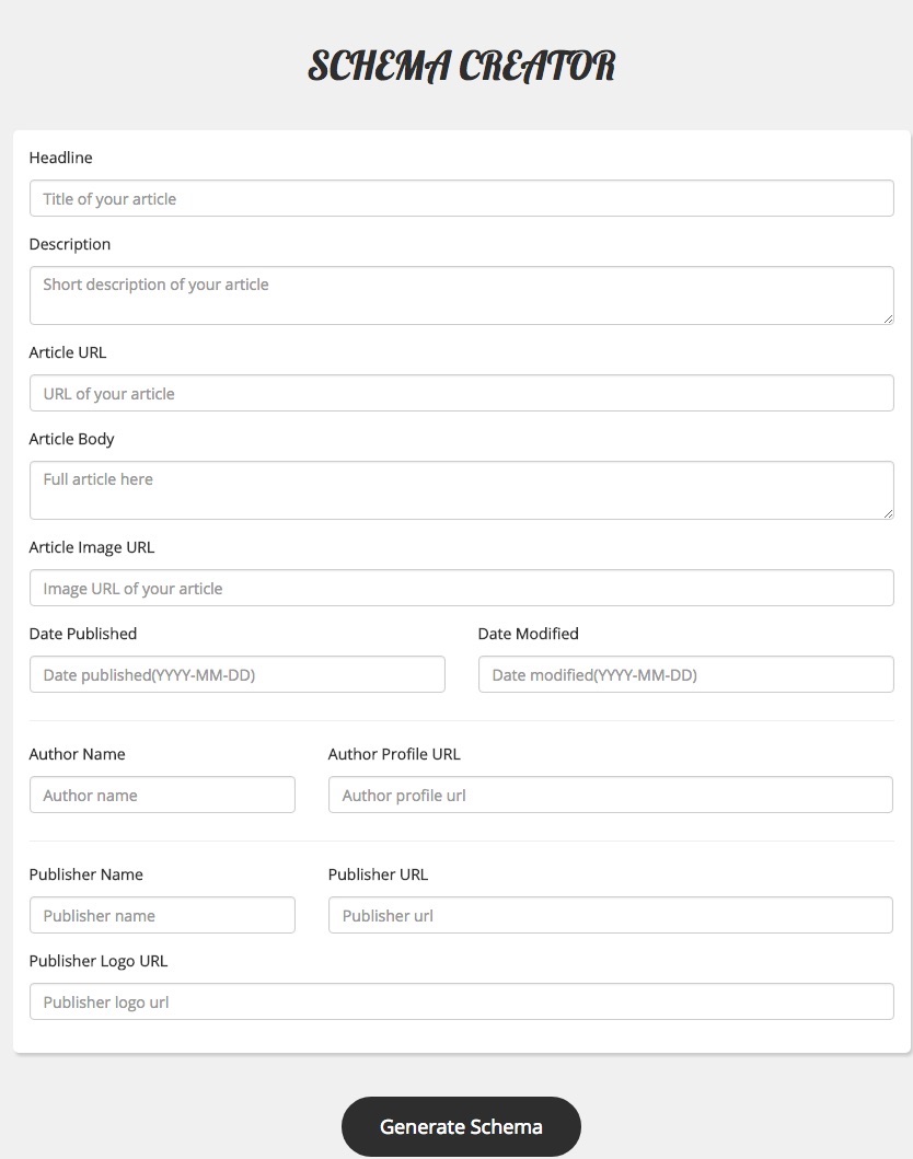 Schema Free Tool