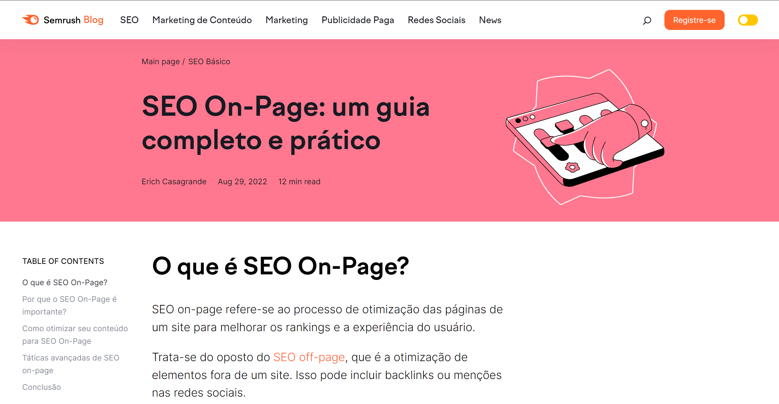 saiba tudo sobre básico de SEO 23 exemplo acima da dobra