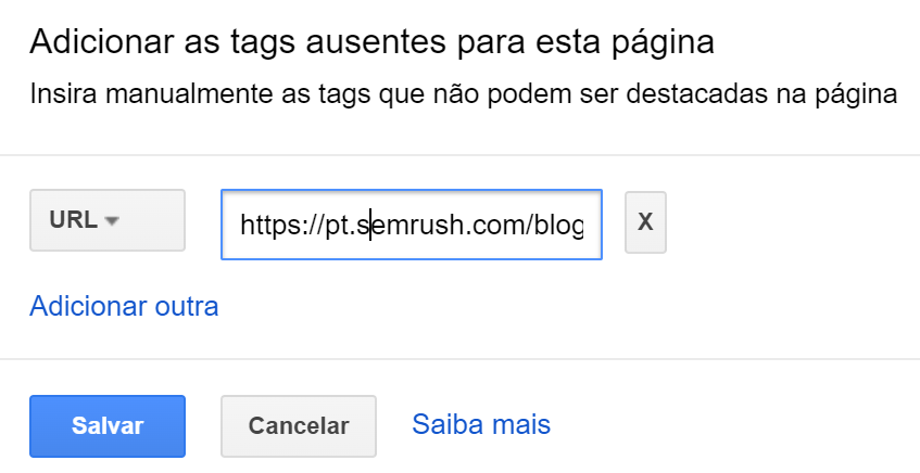 exemplo de tag adicionada