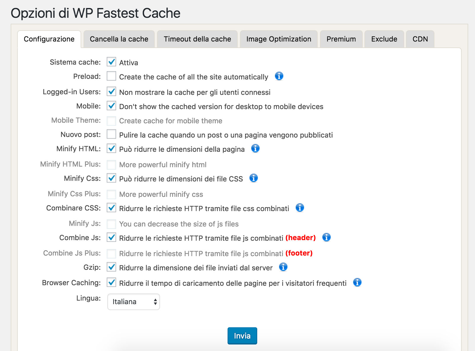 Sfruttare il caching con WP Fastest Cache