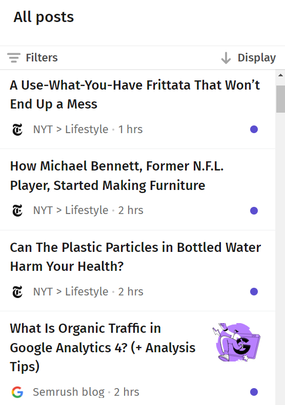 A Really Simple Syndication (RSS) feed