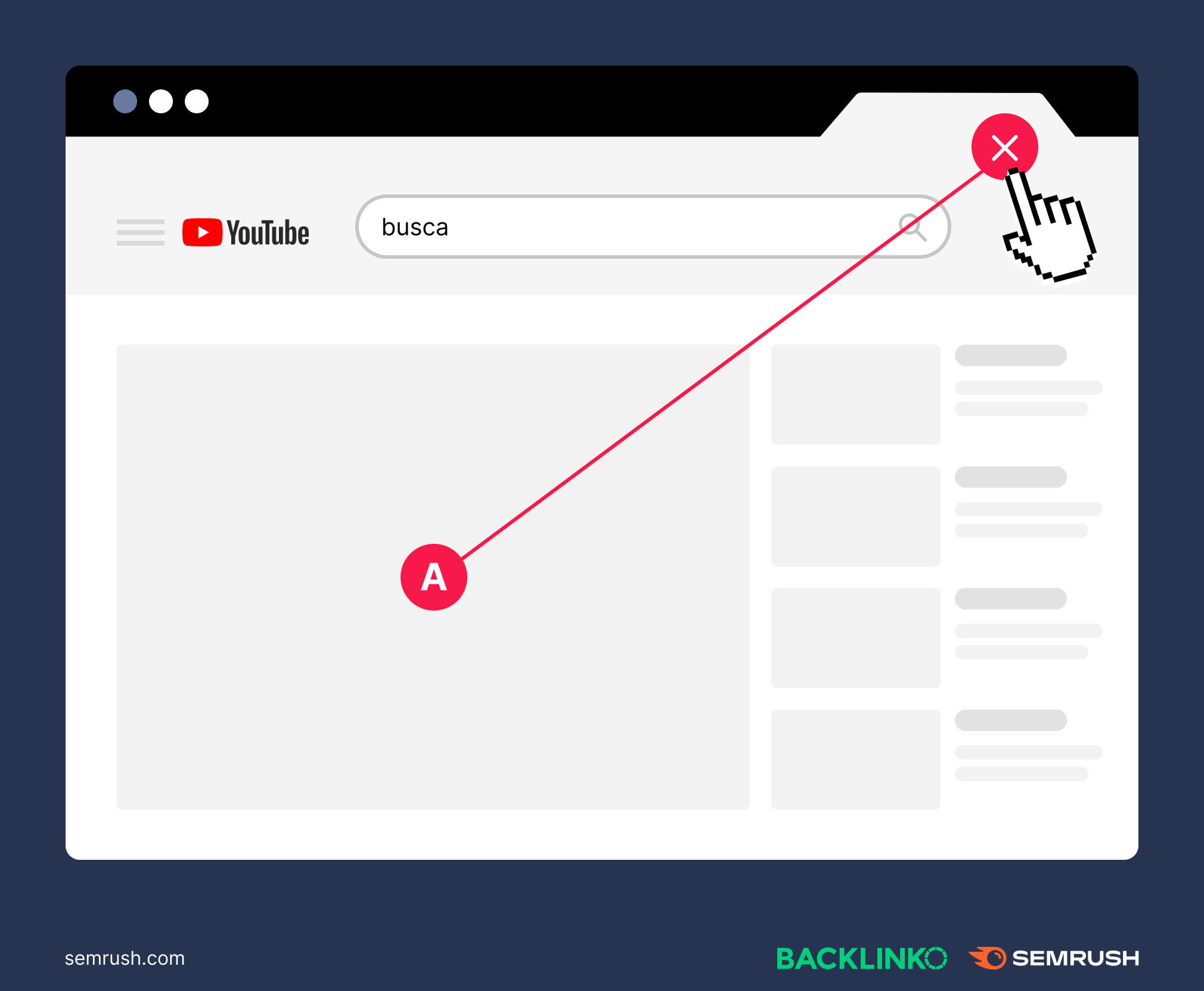 O usuário fecha o navegador depois de assistir ao vídeo