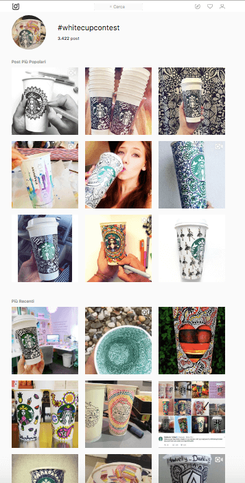 Campagna hashtag Starbucks