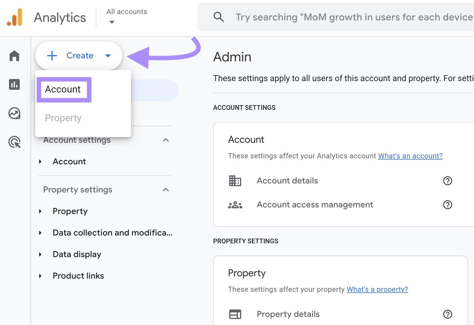 A Complete Step-by-Step Guide (2025) 4 Google Analytics Admin dashboard