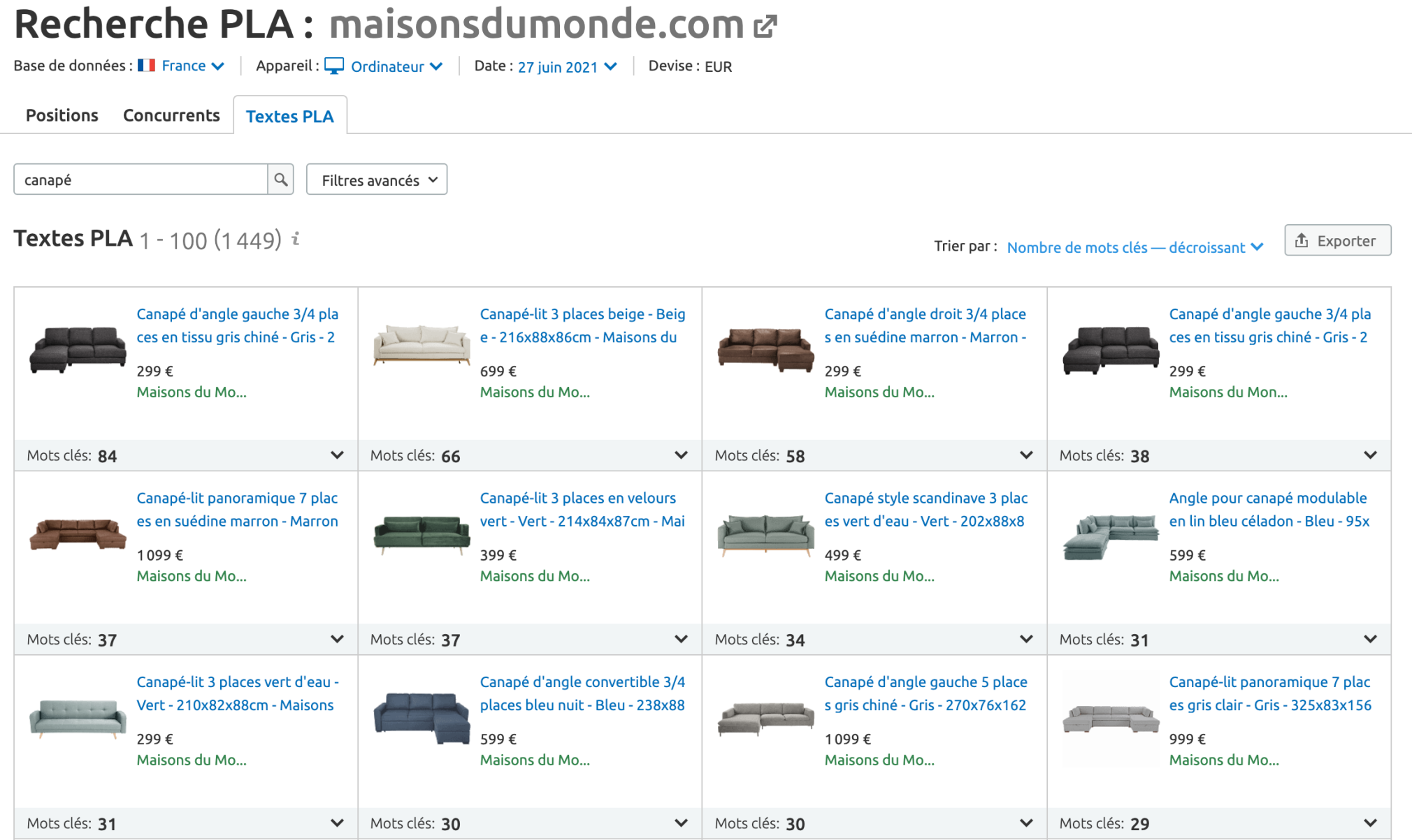 canapé maisons du monde