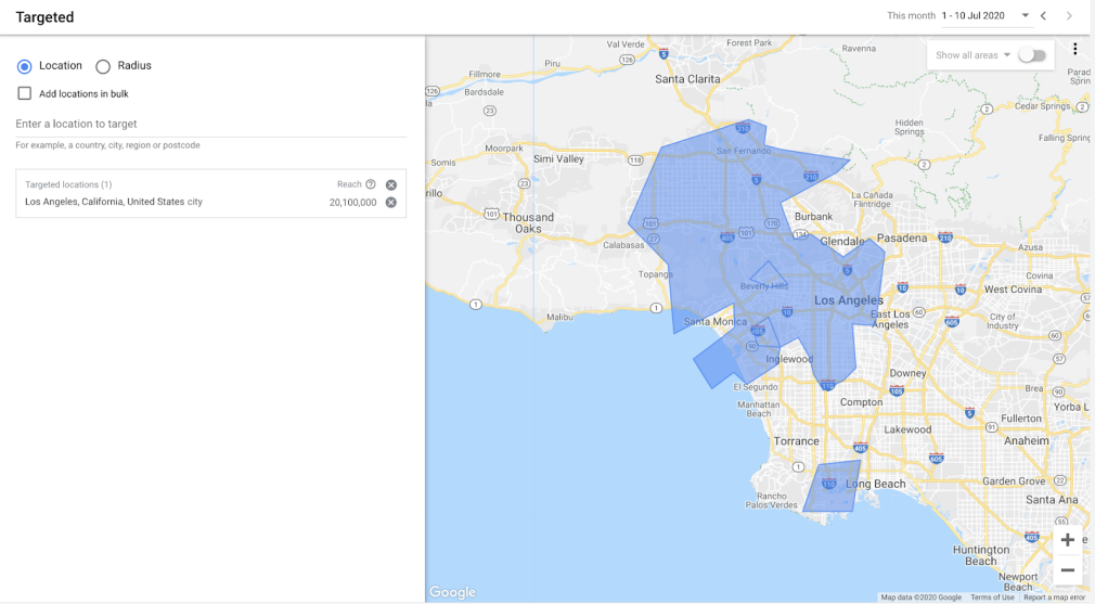 Google ad location targeting options