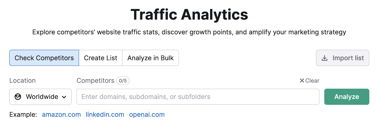 Traffic Analytics search
