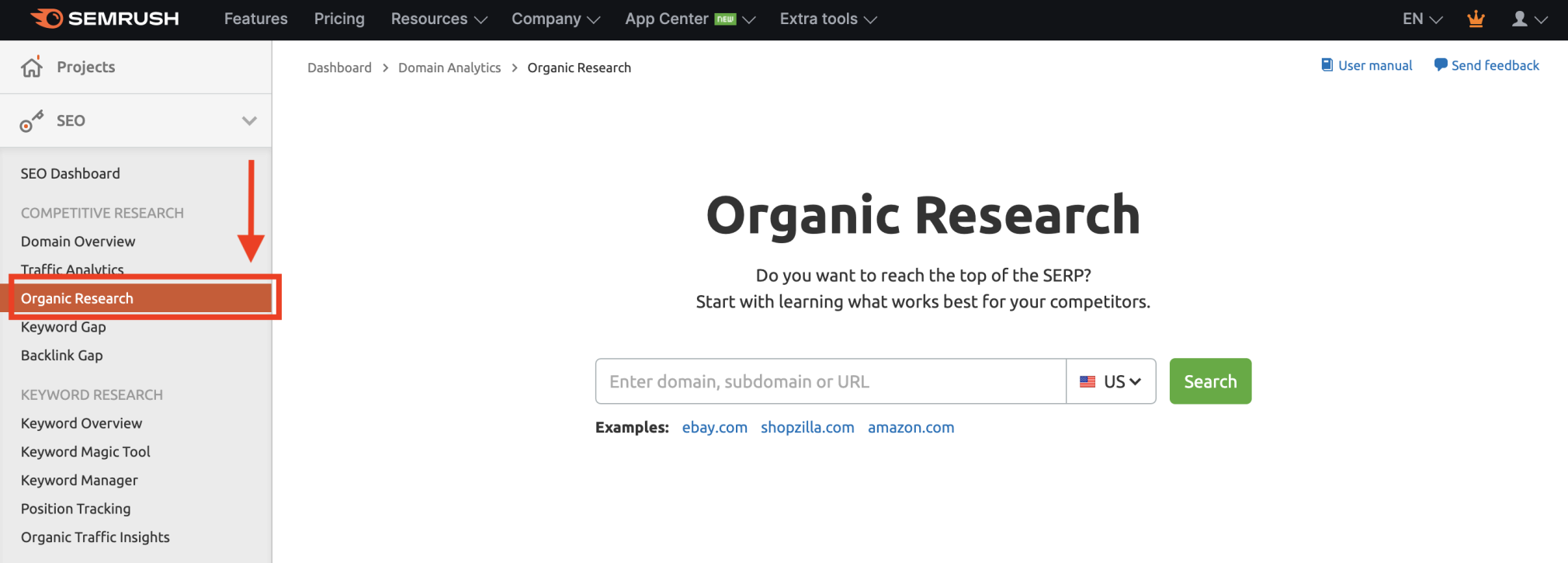 Organic Research tool