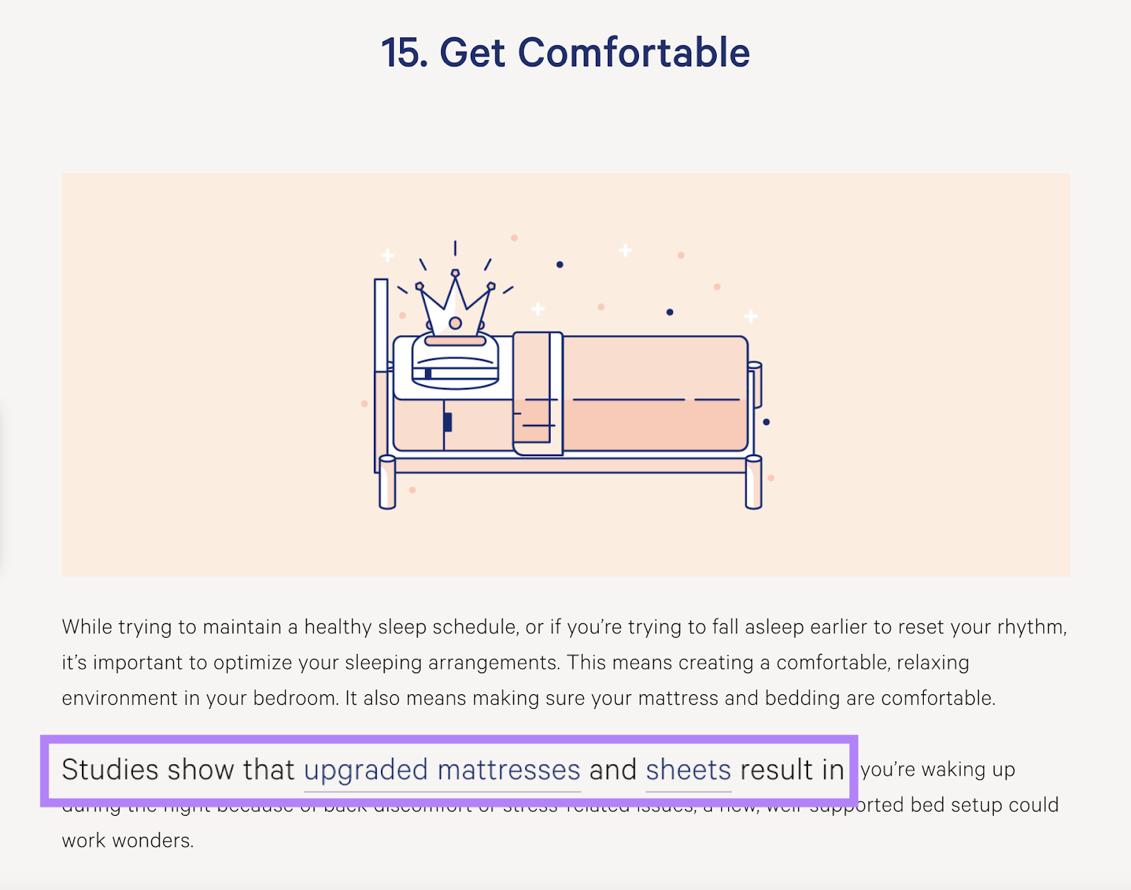 Casper shares data-backed tips in their article on sleep schedule