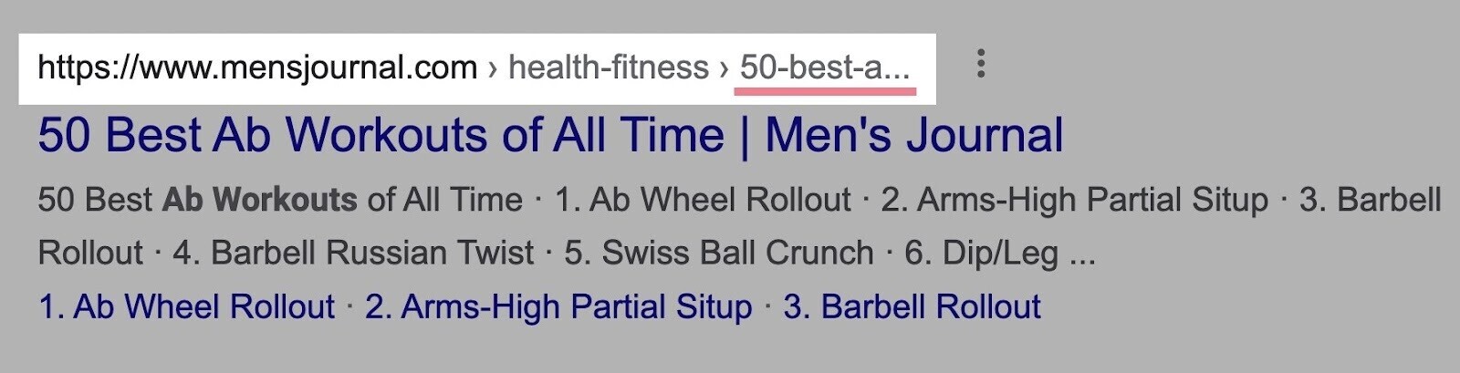 long url slugs get truncated for example "https://www.mensjournal.com/health-fitness/50-best-a..."