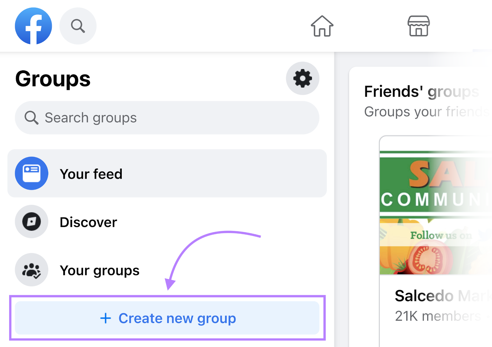 Create new group button