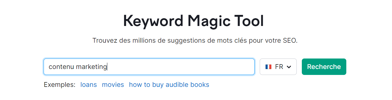 Keyword Magic Tool de Semrush