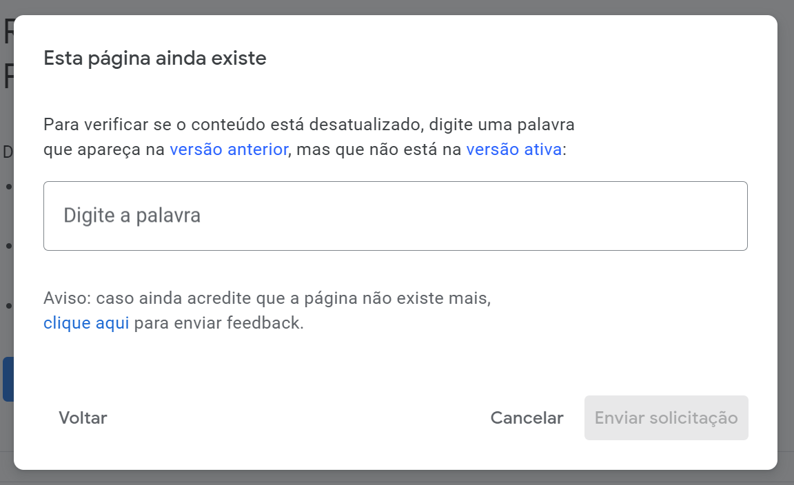 digitando uma palavra que apareça no conteúdo antigo