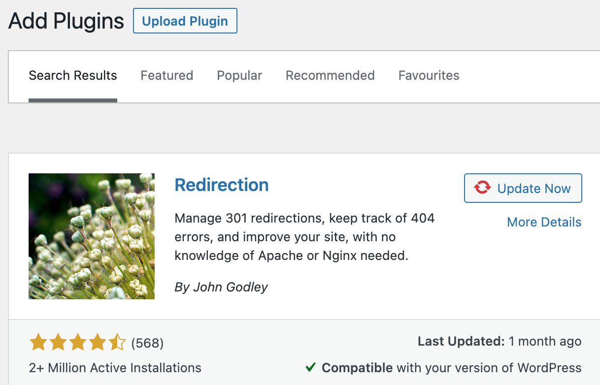 wordpress redirect - instalando plug-in redirection