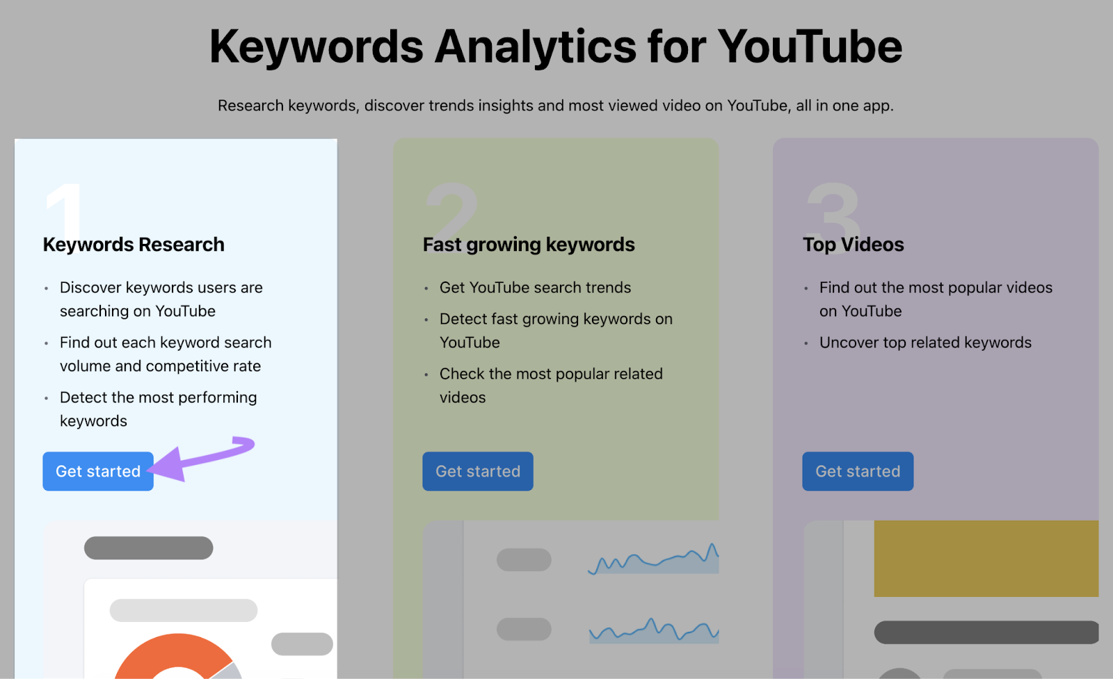 “Keyword Research” option selected in Keyword Analytics for YouTube