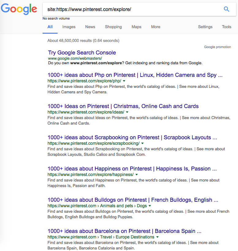 Google SERP example