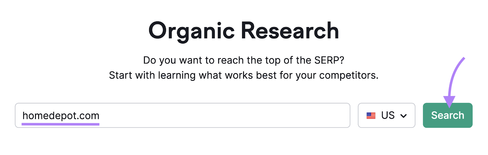 Organic Research tool search