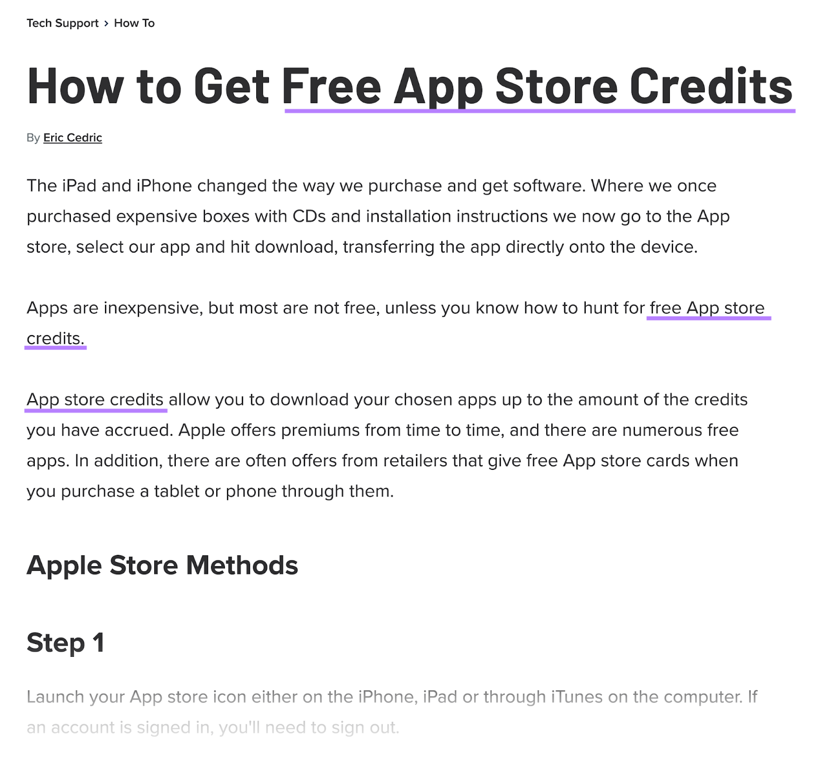 article on how to get free app store credits