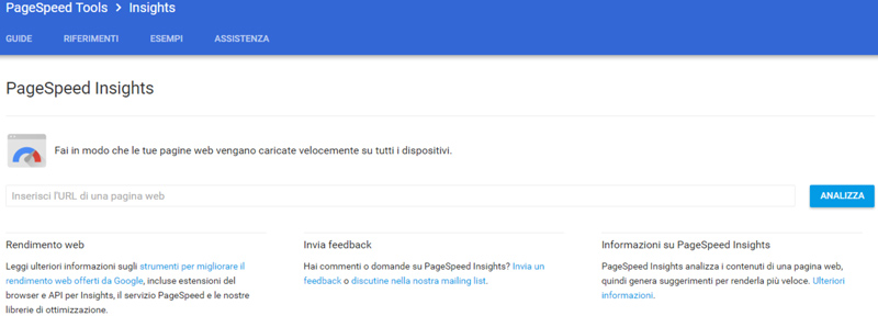 Tool gratuito per ottimizzare immagini sul web: PageSpeed Insight