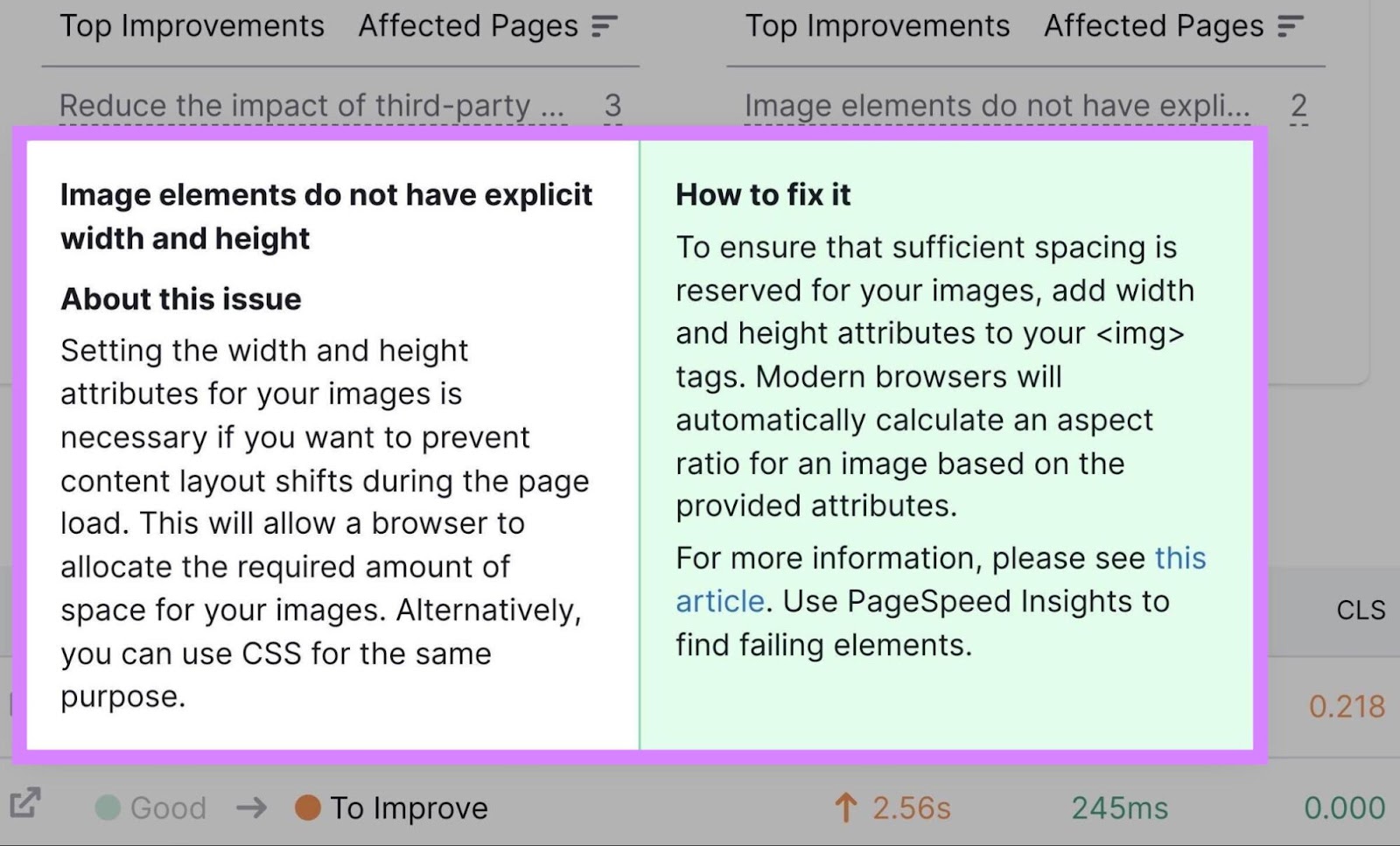 An issues explanation and how to fix it