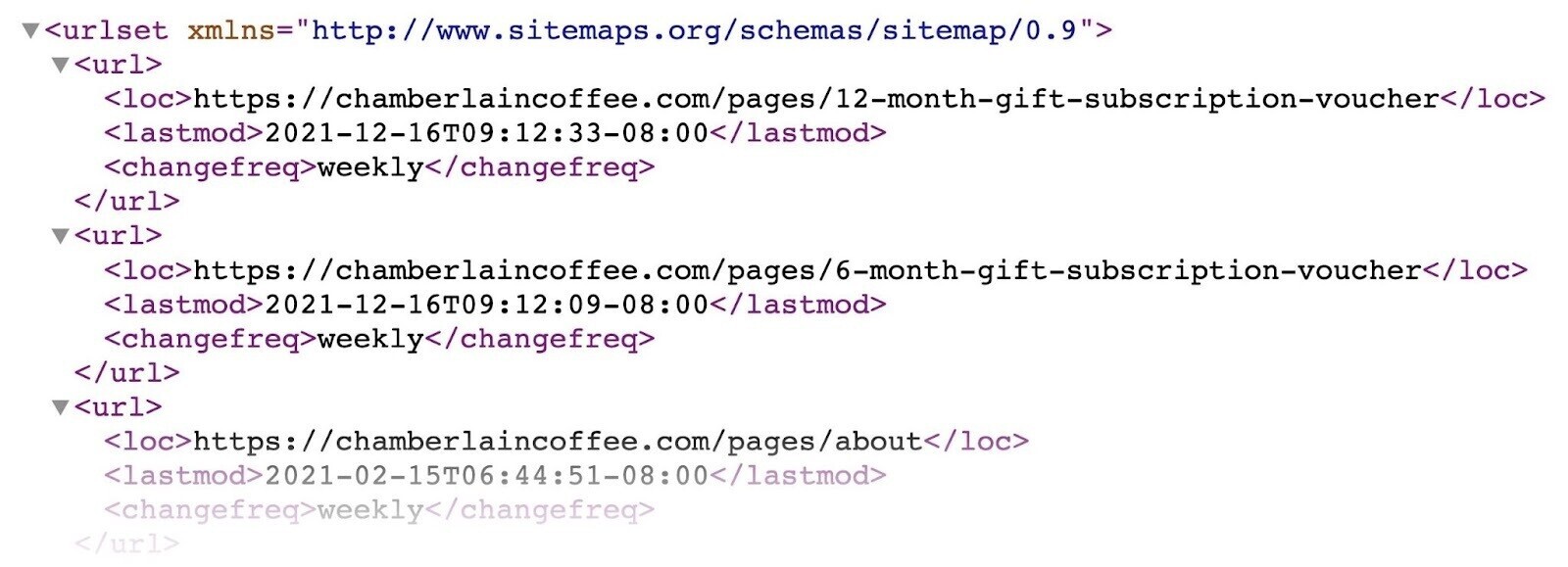 un sitemap XML