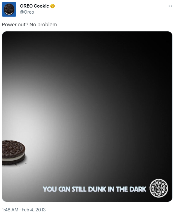 Oreo’s “Dunk in the Dark” tweet