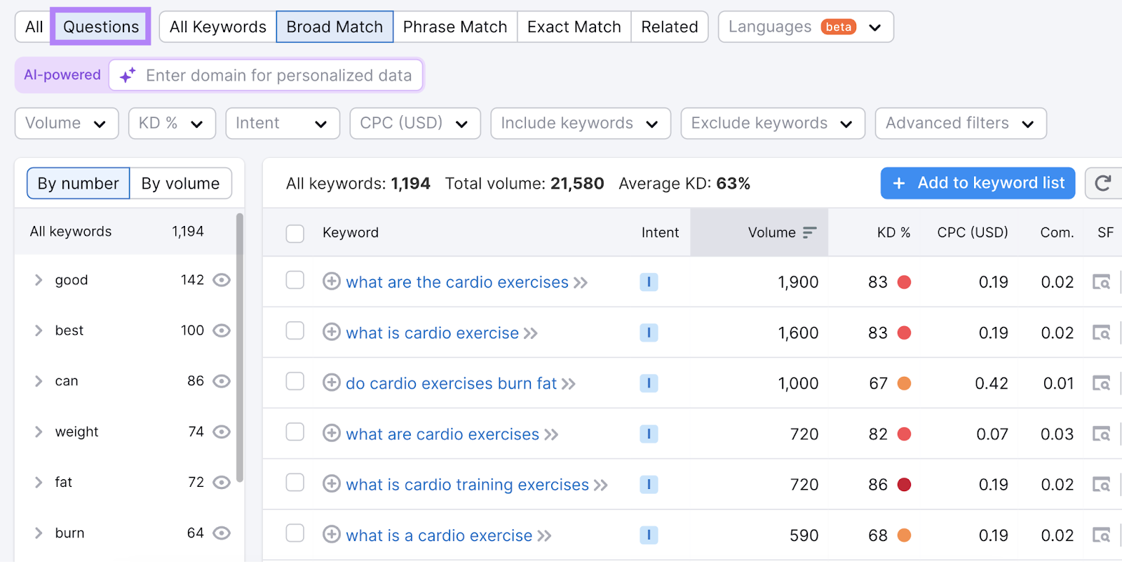 A Guide to Content Calendars (+ Free Templates for Making One) 5 "Questions" keywords filter highlighted