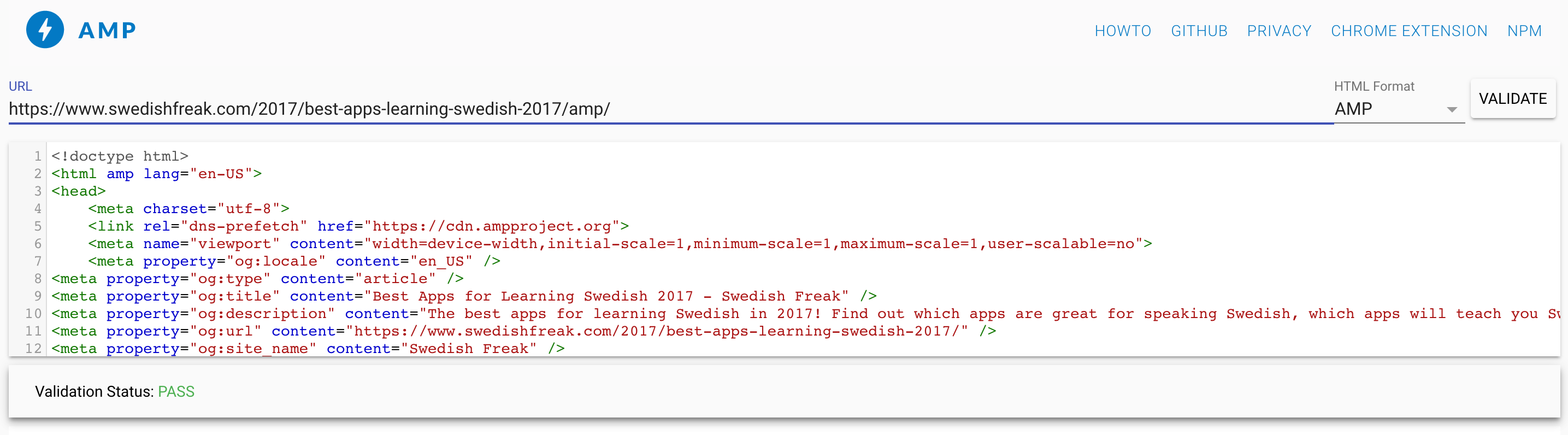 AMP Validator by AMP Project