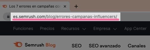 Ejemplo de una URL