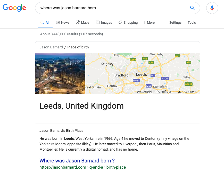 Where was Jason Barnard Born FAQ Page