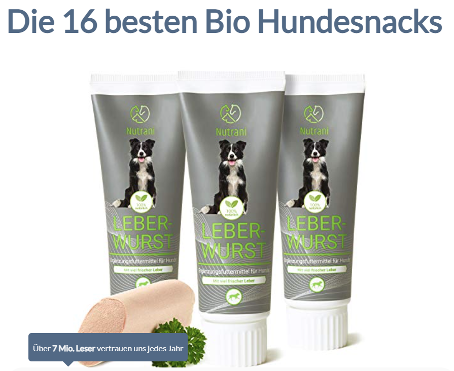 Beispiel-Seite: Die 16 besten Bio Hundesnacks